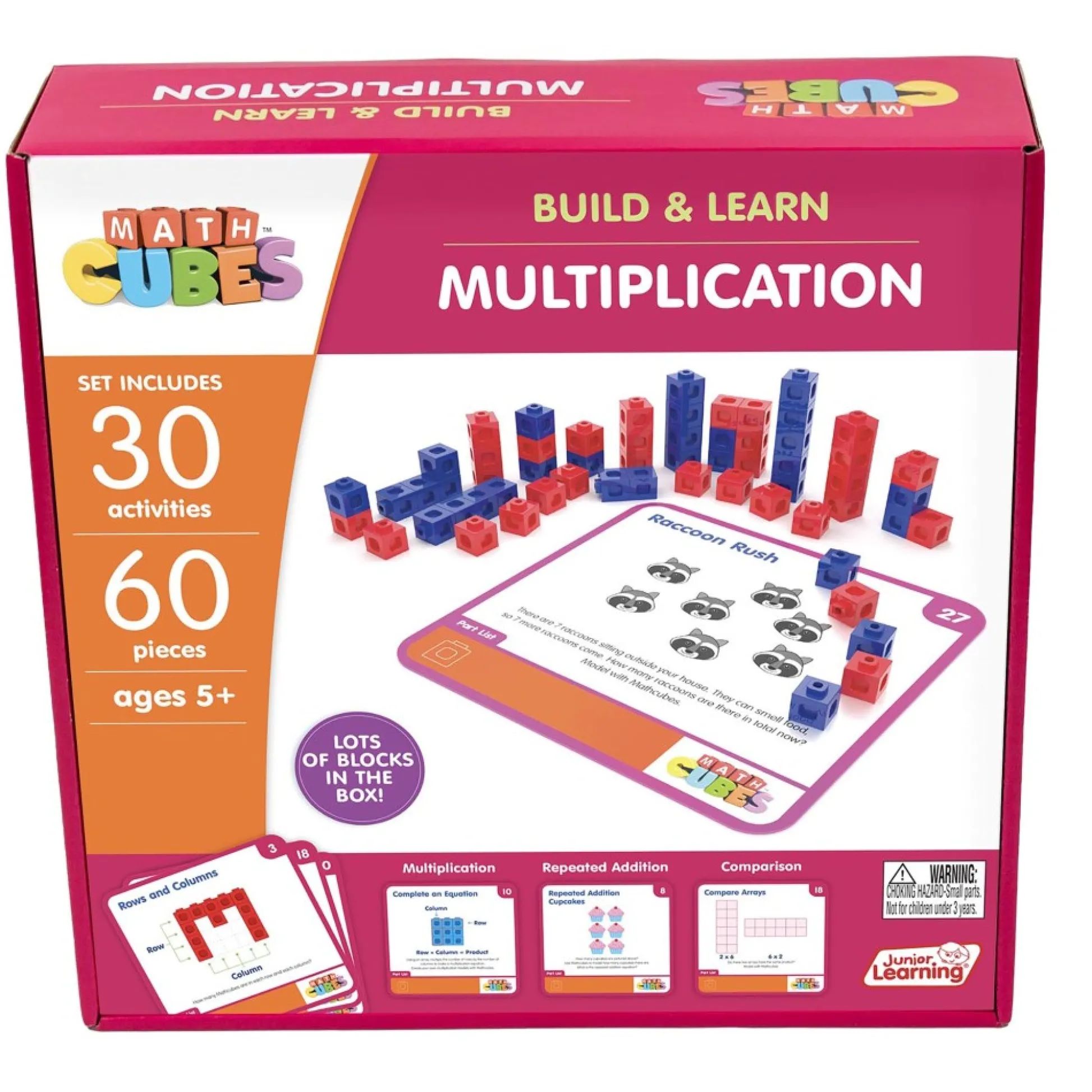 Flat River Group Junior Learning Mathcubes Multiplication Set - 30 Engaging Activities* Math Toys|Math, Counting & Time