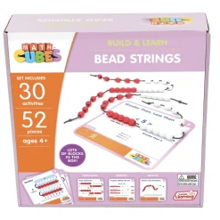 Flat River Group Junior Learning Mathcubes Bead Strings - 30 Activity Math Learning Set* Math Toys|Math, Counting & Time