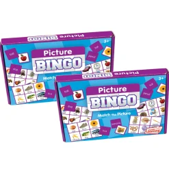 Educators Resource Junior Learning Picture Bingo - Colorful Matching Game - Multicolored, 2 Pack* Social & Emotional Skills|Preschool Education Toys & Activities