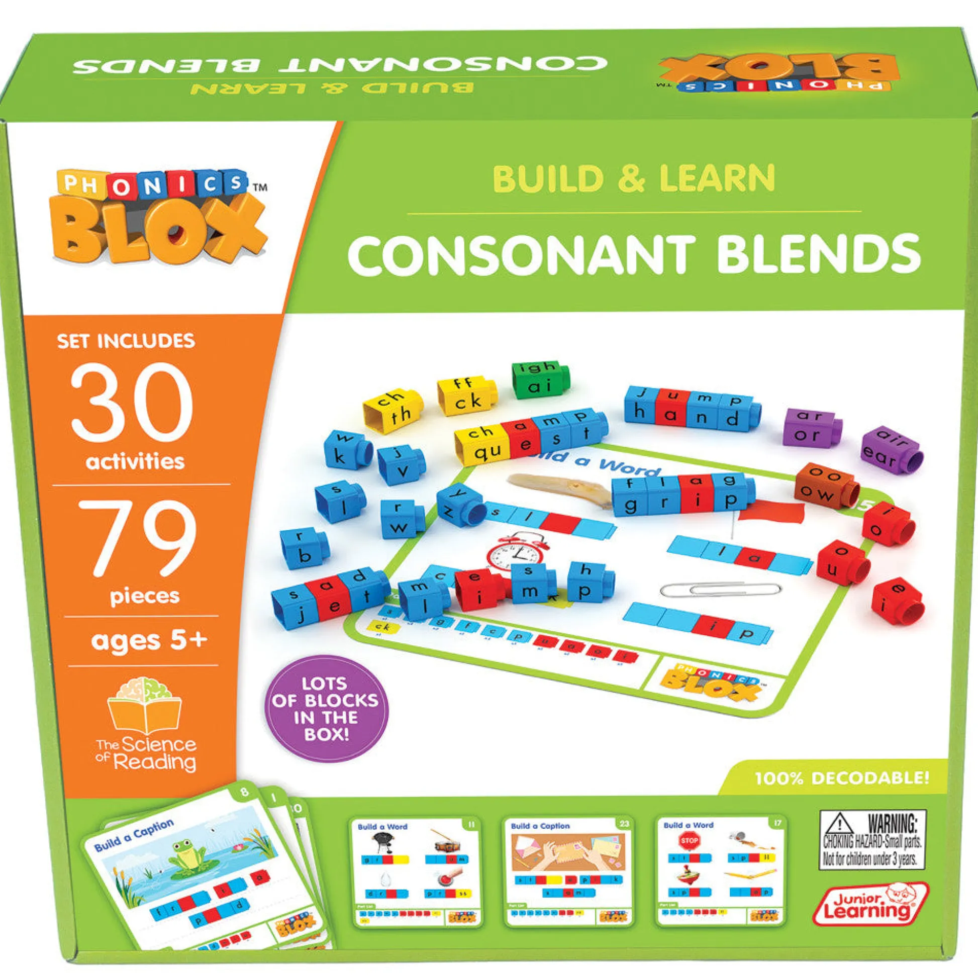Flat River Group Junior Learning Rainbow Phonics Blox - Consonant Blends, Phase 4 - for Kids 5+* Preschool Education Toys & Activities