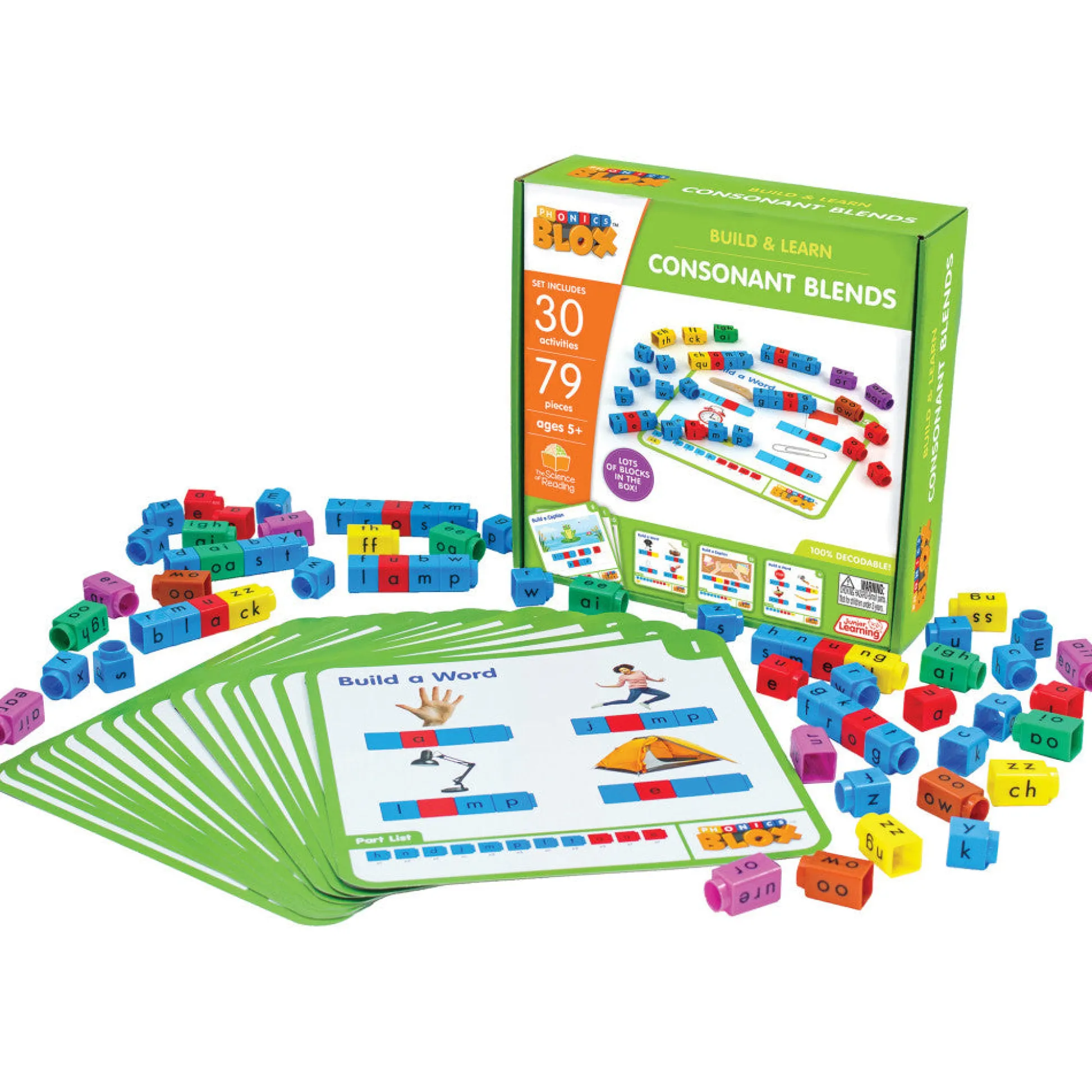 Flat River Group Junior Learning Rainbow Phonics Blox - Consonant Blends, Phase 4 - for Kids 5+* Preschool Education Toys & Activities