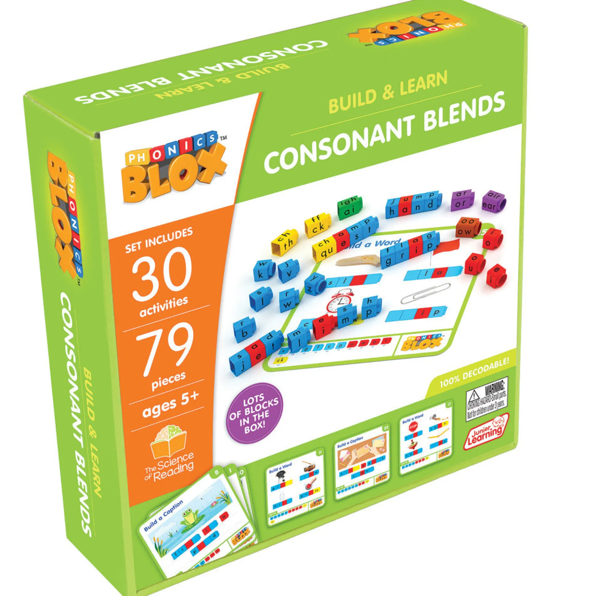 Flat River Group Junior Learning Rainbow Phonics Blox - Consonant Blends, Phase 4 - for Kids 5+* Preschool Education Toys & Activities