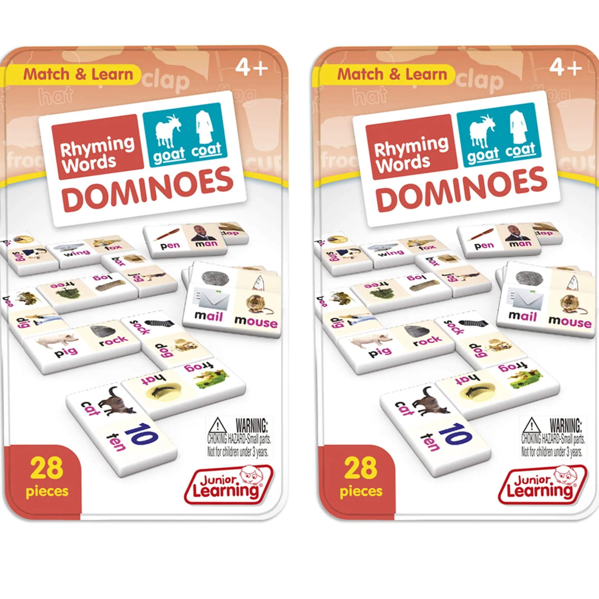 Educators Resource Junior Learning Rhyming Words Dominoes - Educational Game Set* Dominoes & Tiles Games