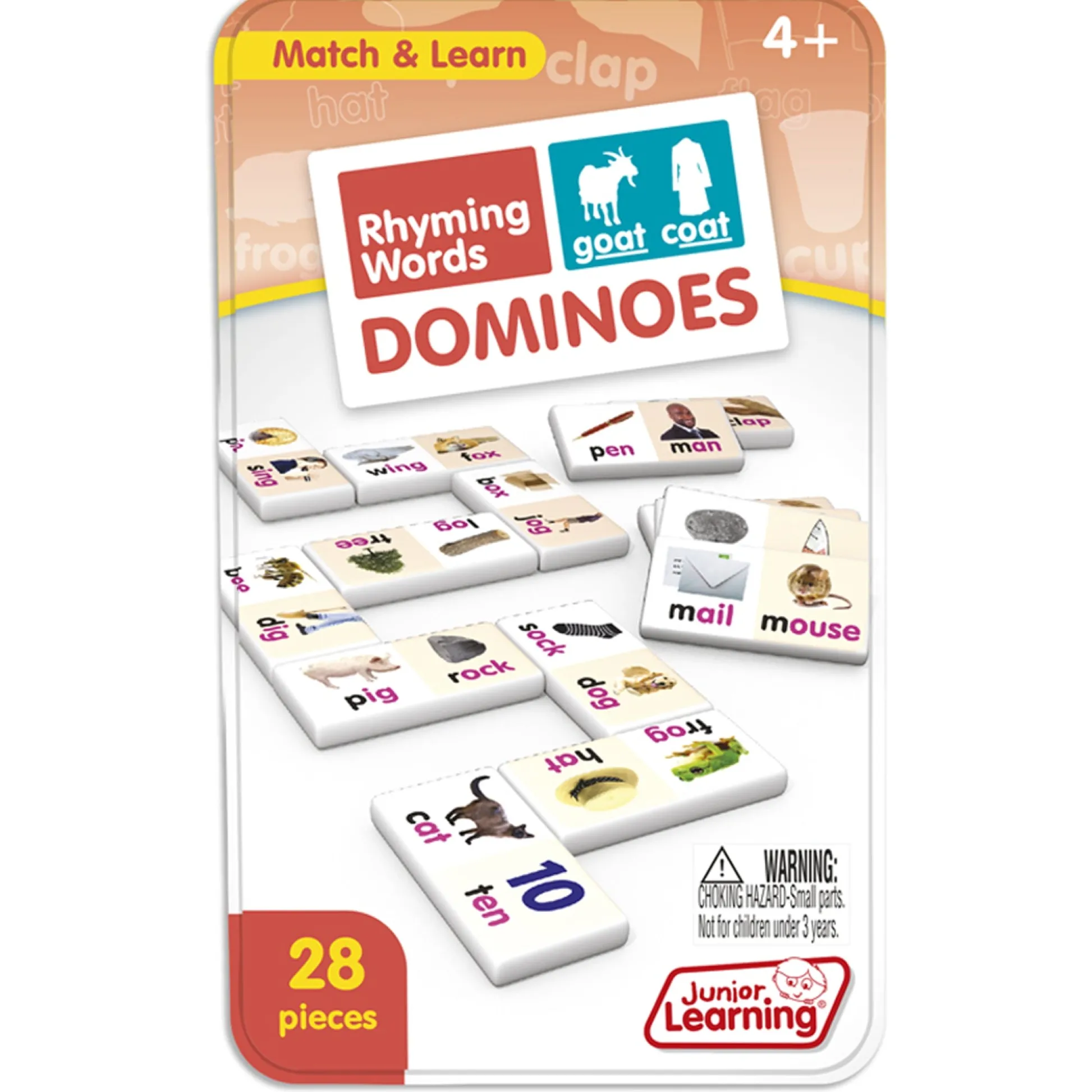 Educators Resource Junior Learning Rhyming Words Dominoes - Educational Game Set* Dominoes & Tiles Games