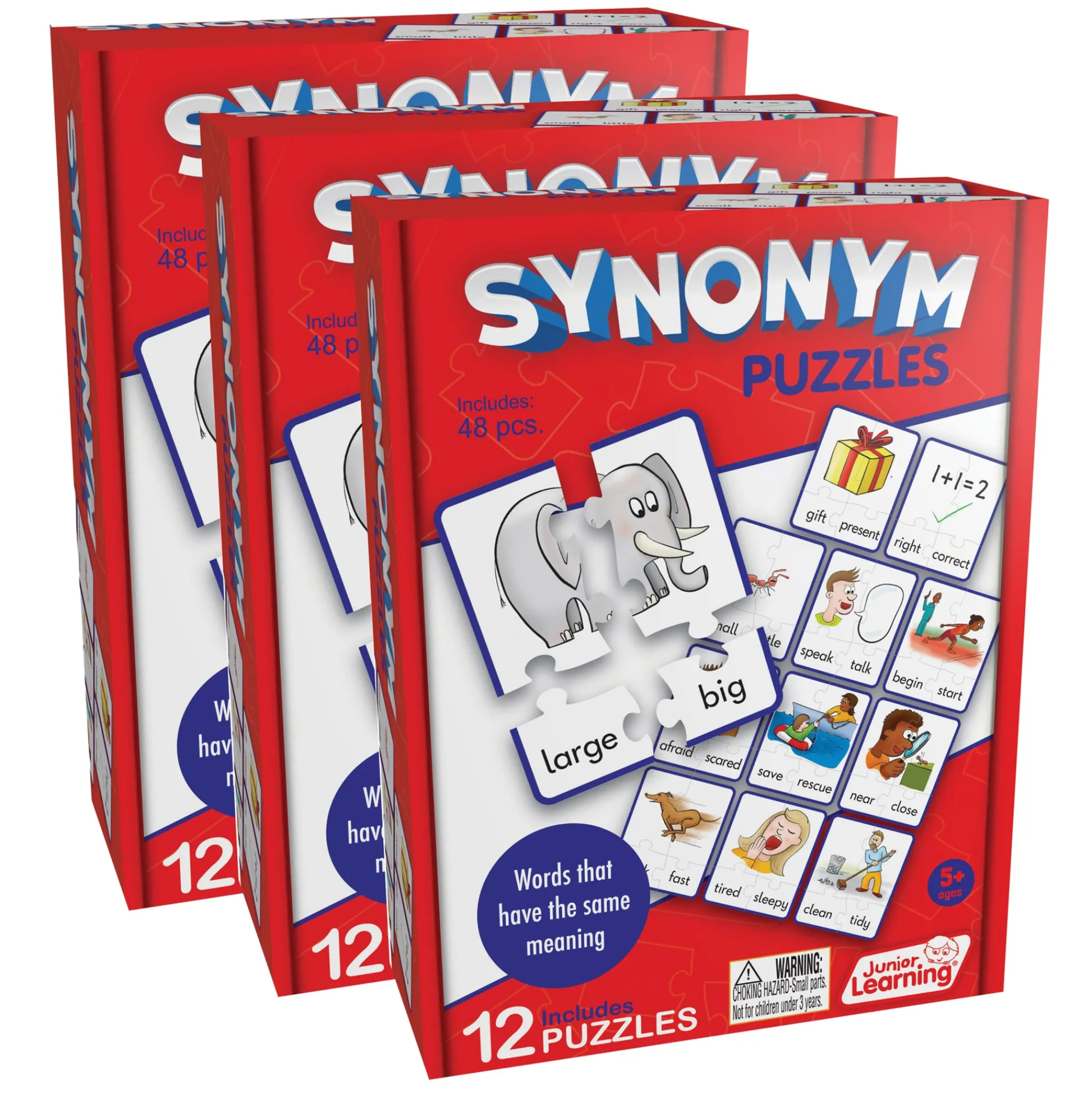 Educators Resource Junior Learning Synonym Puzzles - Educational Jigsaw Set - Multicolored* Puzzles