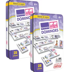 Educators Resource Junior Learning Synonyms Match & Learn Dominoes - Educational Toy Set - Pack of 2* Dominoes & Tiles Games