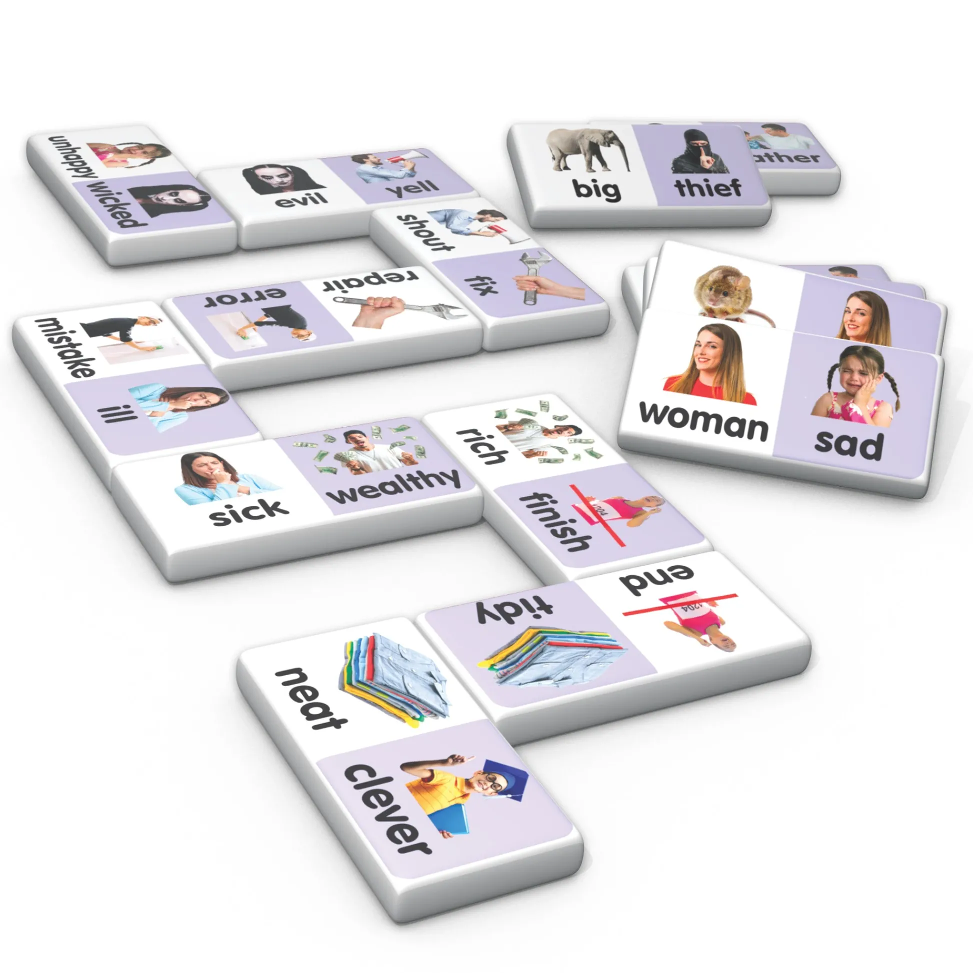 Educators Resource Junior Learning Synonyms Match & Learn Dominoes - Educational Toy Set - Pack of 2* Dominoes & Tiles Games