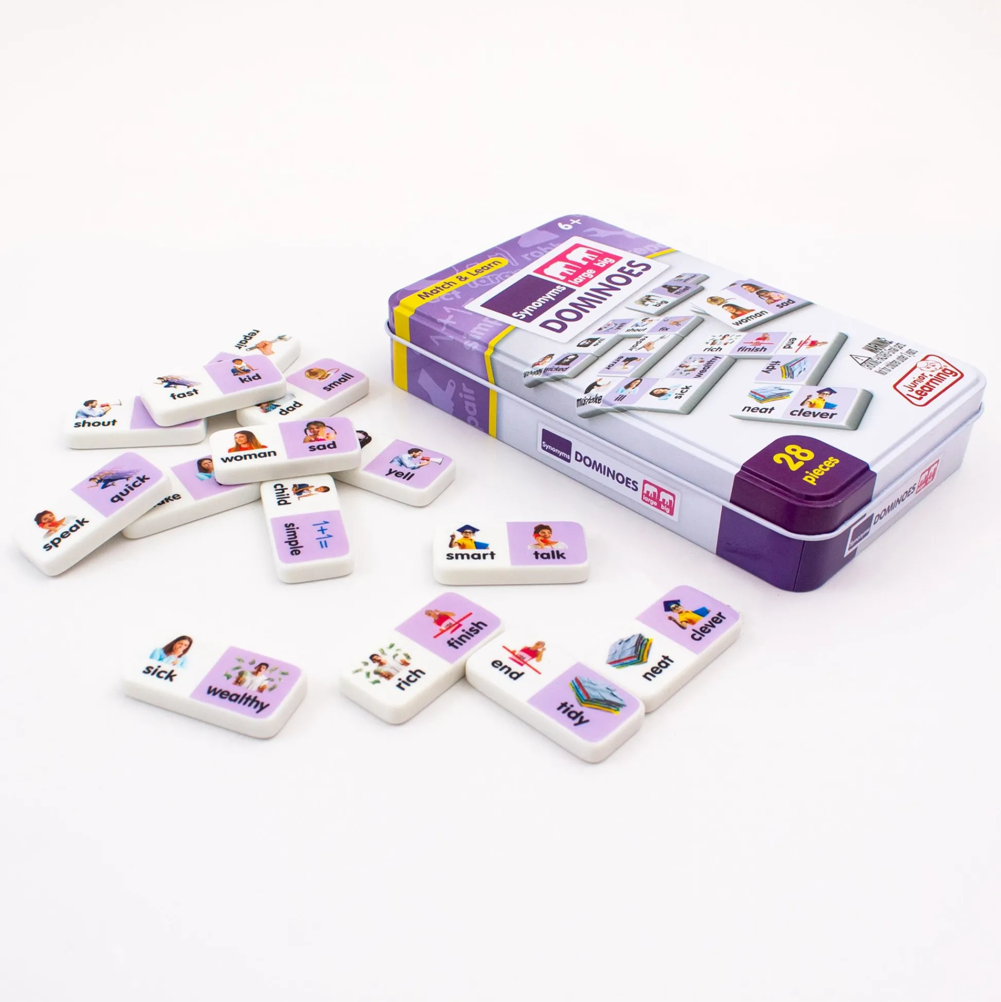 Educators Resource Junior Learning Synonyms Match & Learn Dominoes - Educational Toy Set - Pack of 2* Dominoes & Tiles Games