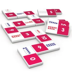 Educators Resource Junior Learning Ten Frames Dominoes - Educational Game for Kids - 28 Pieces* Preschool Education Toys & Activities