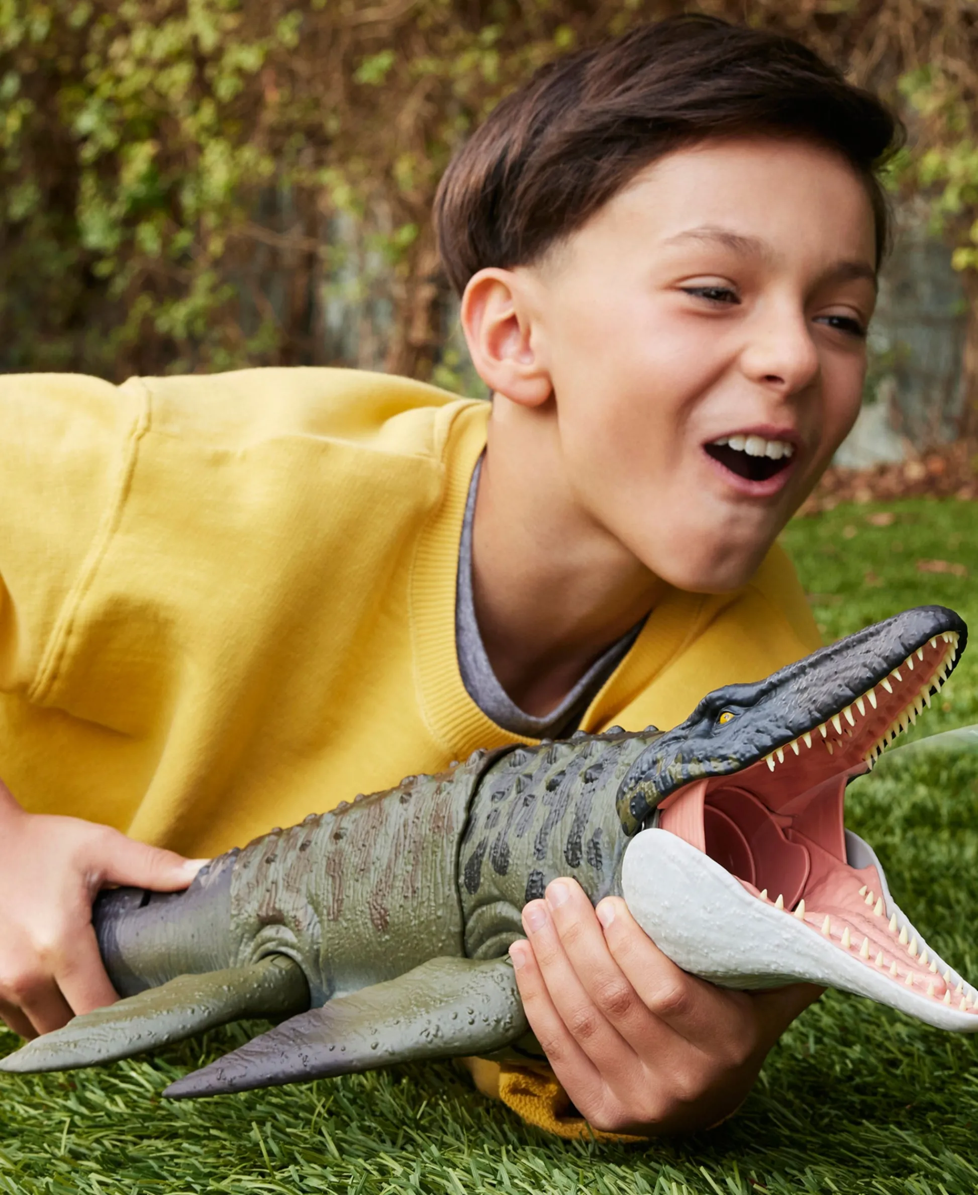 Macy's - Supplier Jurassic World Rebirth Bite N Blast Mosasaurus Action Figure Playset* Playsets & Vehicles