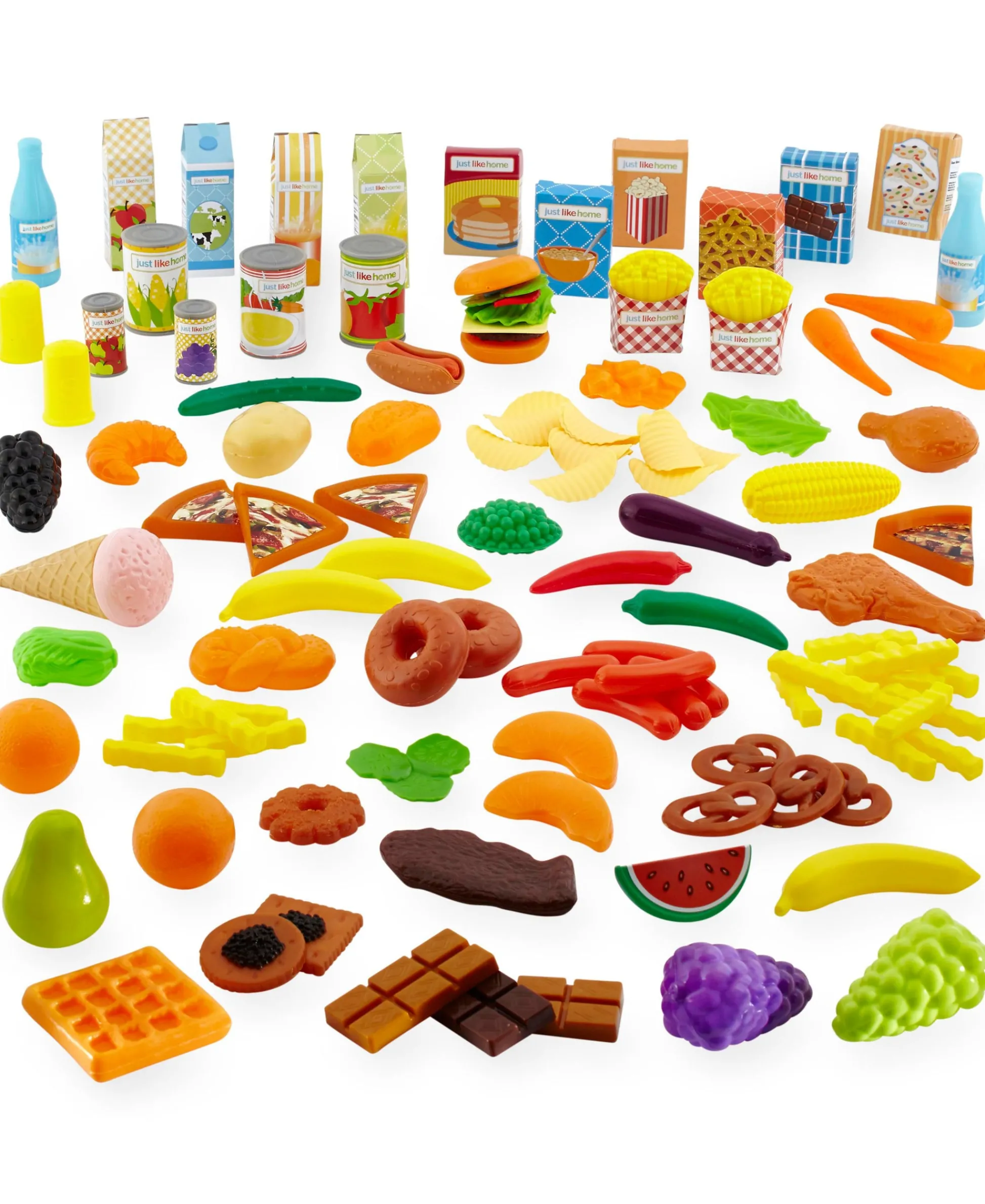 Macy's - Supplier Just Like Home 120-Piece Deluxe Play Food Set – Ultimate Kitchen Pretend Play* Kitchens & Play Food|Dress Up