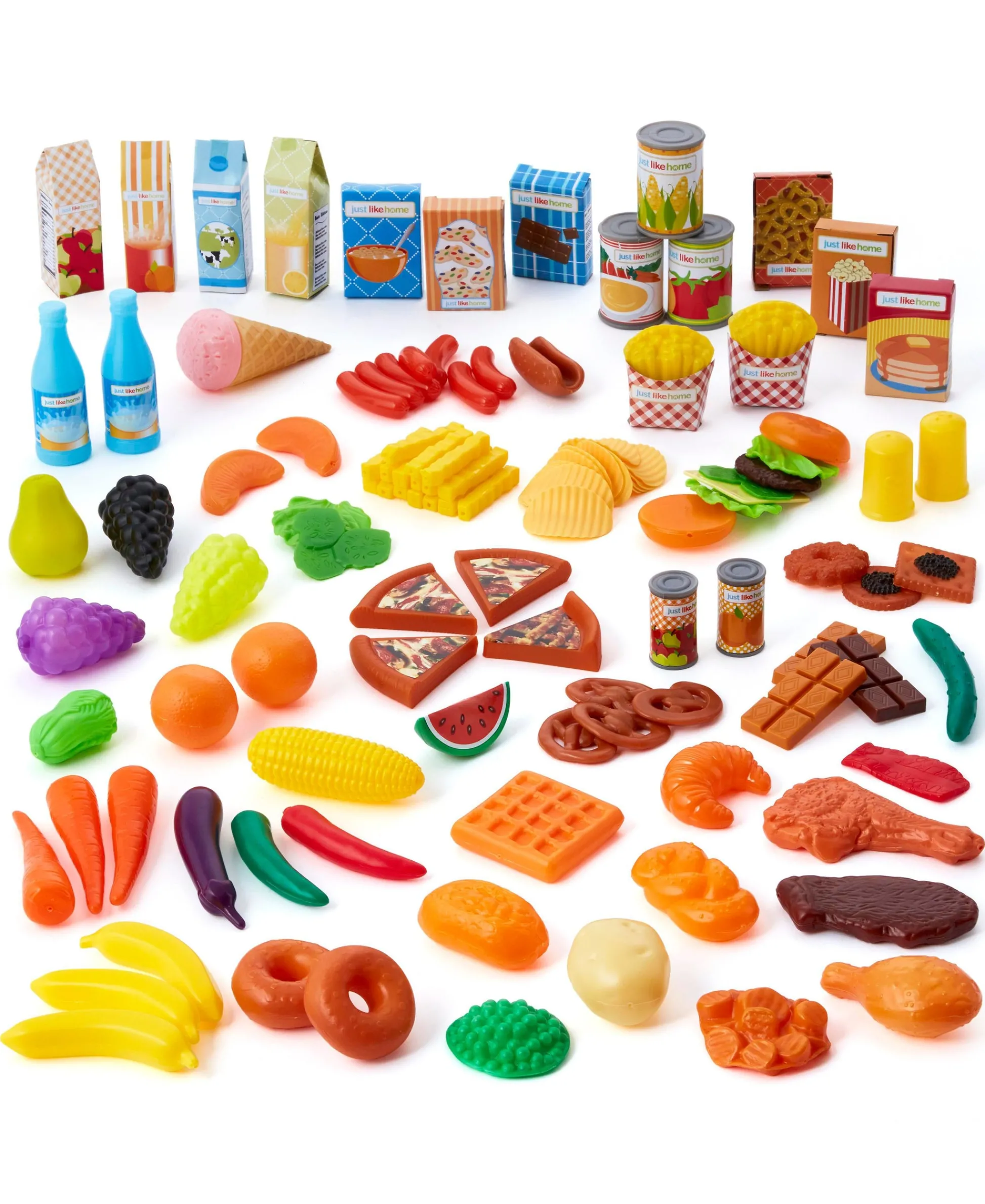 Macy's - Supplier Just Like Home 120-Piece Deluxe Play Food Set – Ultimate Kitchen Pretend Play* Kitchens & Play Food|Dress Up