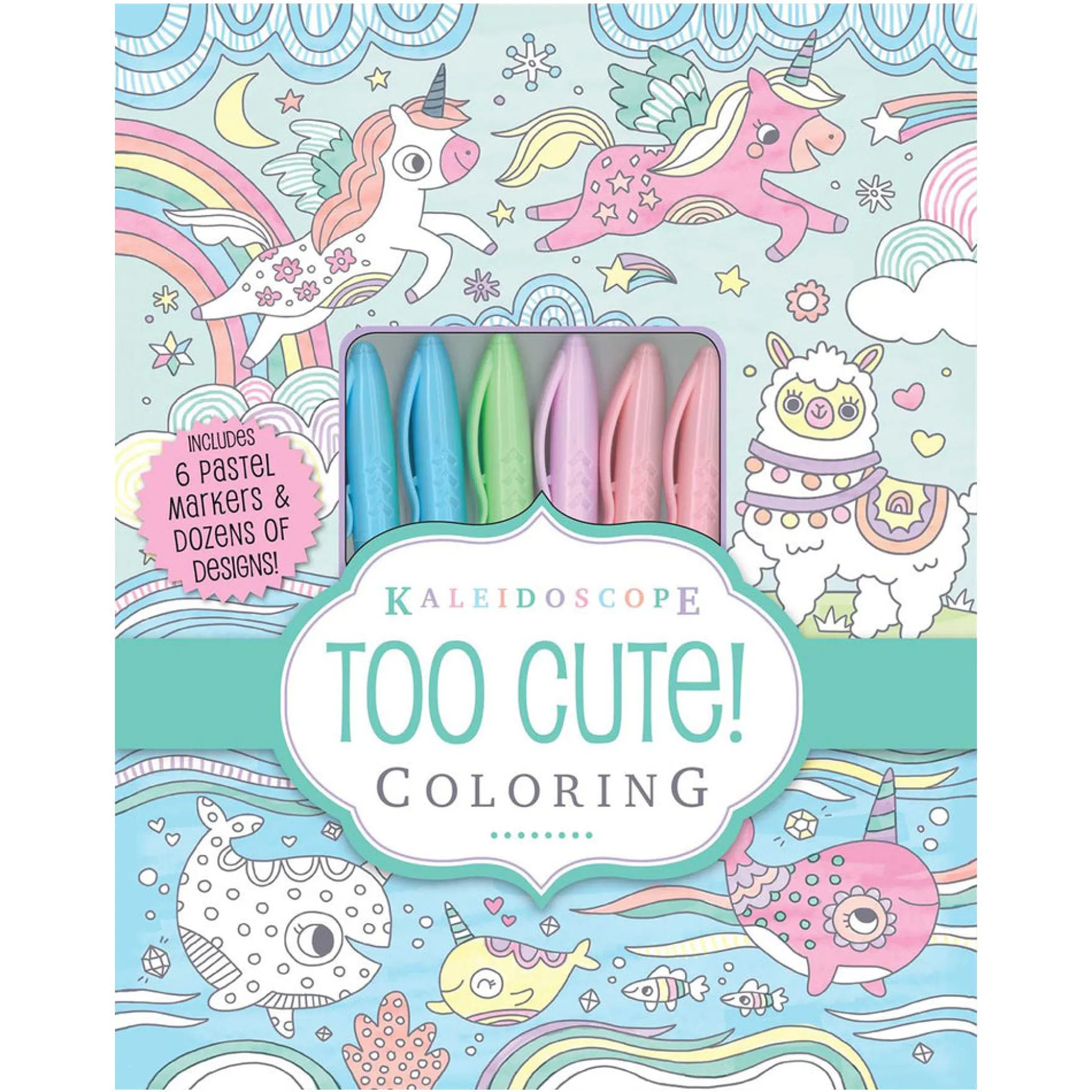Readerlink Distribution Services Kaleidoscope Adorable Animals Coloring Kit with Pastel Markers* Reading, Writing & Speech