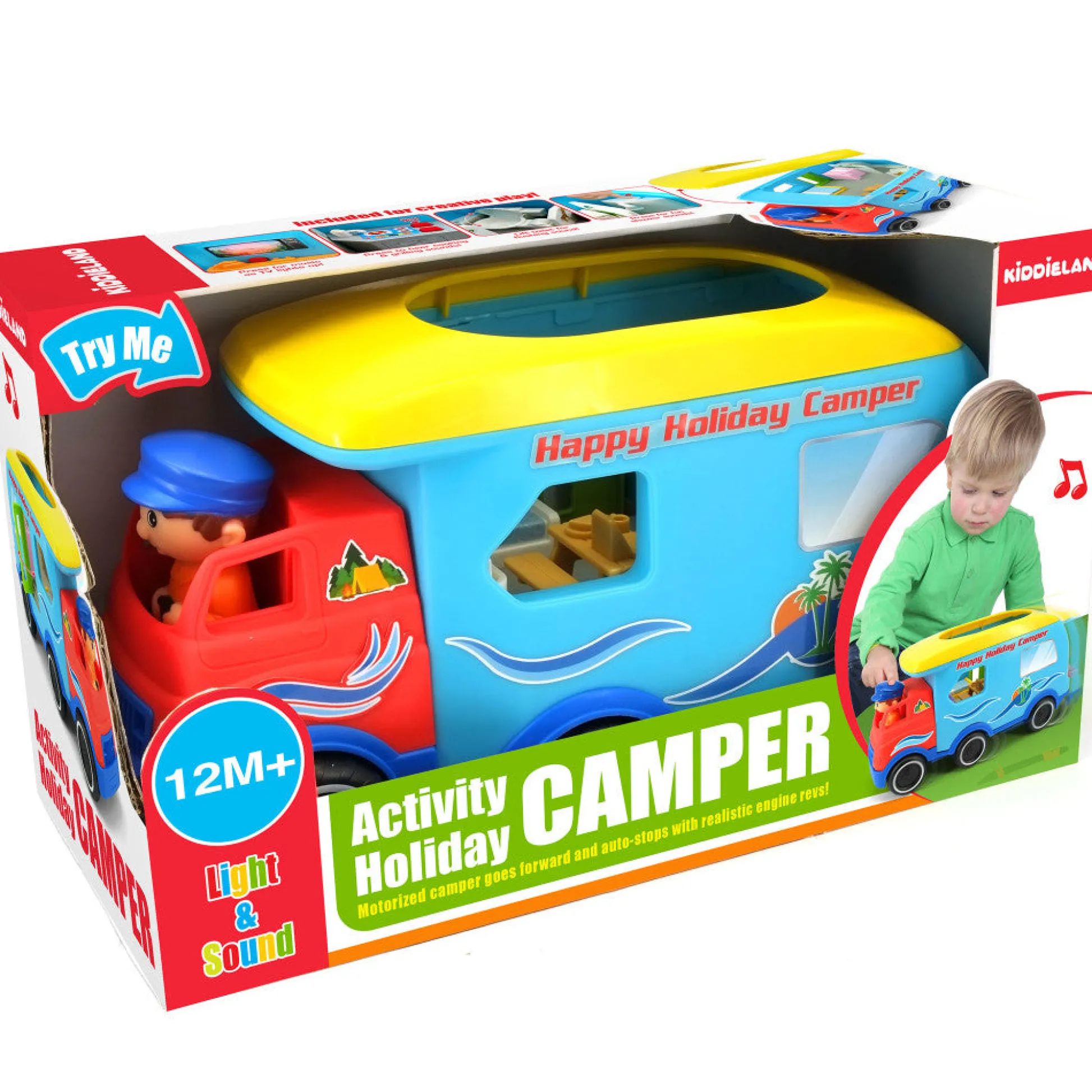 Flat River Group Kiddieland Light & Sound Motorized Happy Camper Toy Vehicle* Preschool Vehicles|Preschool Education Toys & Activities