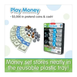 AreYouGame Kids Bank Ultimate Play Money Set - Realistic Toy Cash and Coins* Math Toys|Math, Counting & Time