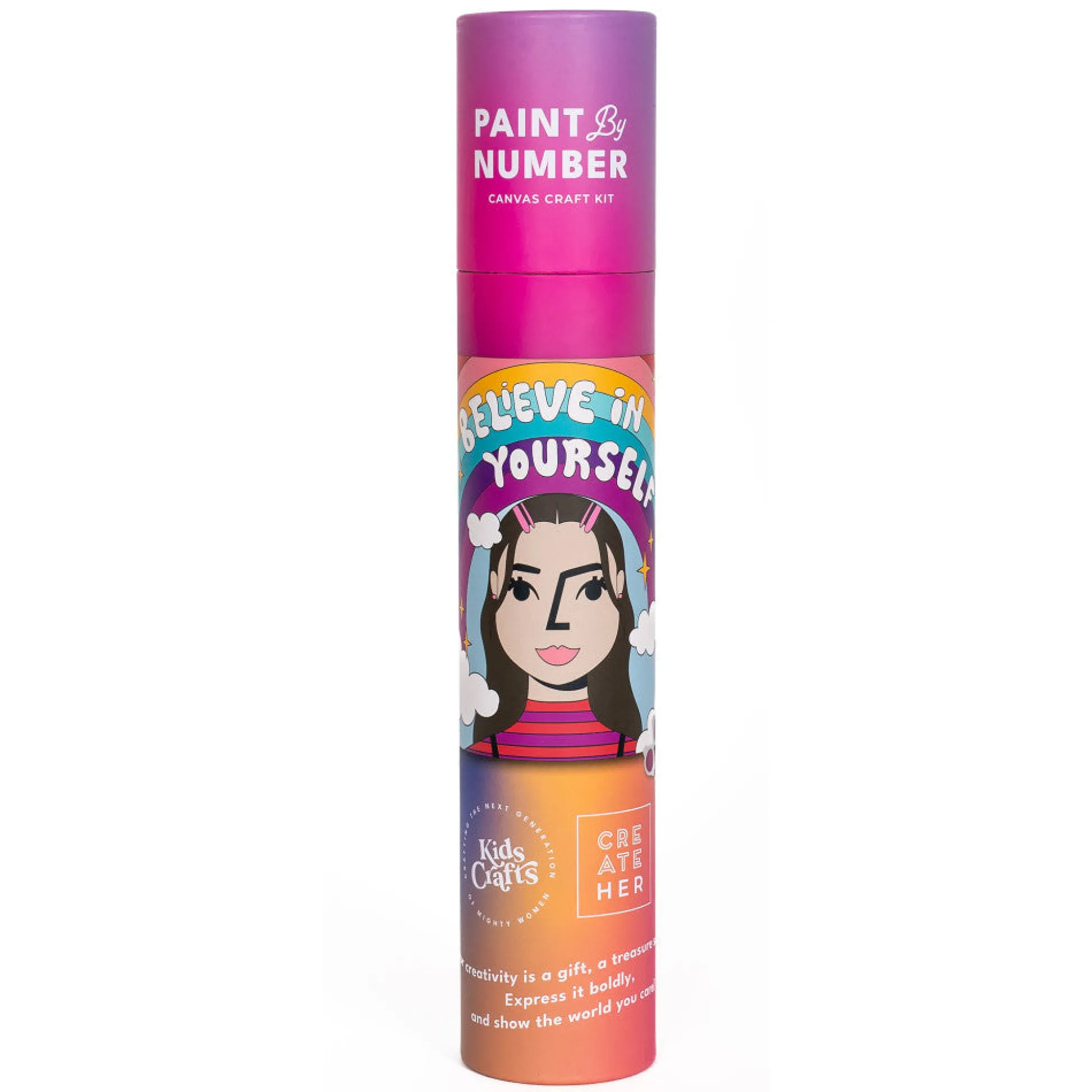 Flat River Group Kids Crafts Believe in Yourself Paint by Number Canvas Art Kit for Girls* Drawing, Color & Painting