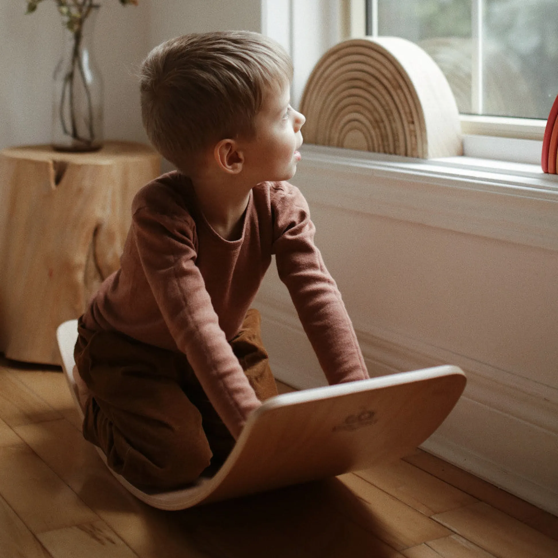 Flat River Group Kinderfeets Kinderboard Lite - Versatile Wooden Balance Board for Toddlers* Preschool Building Sets & Blocks|Preschool Education Toys & Activities