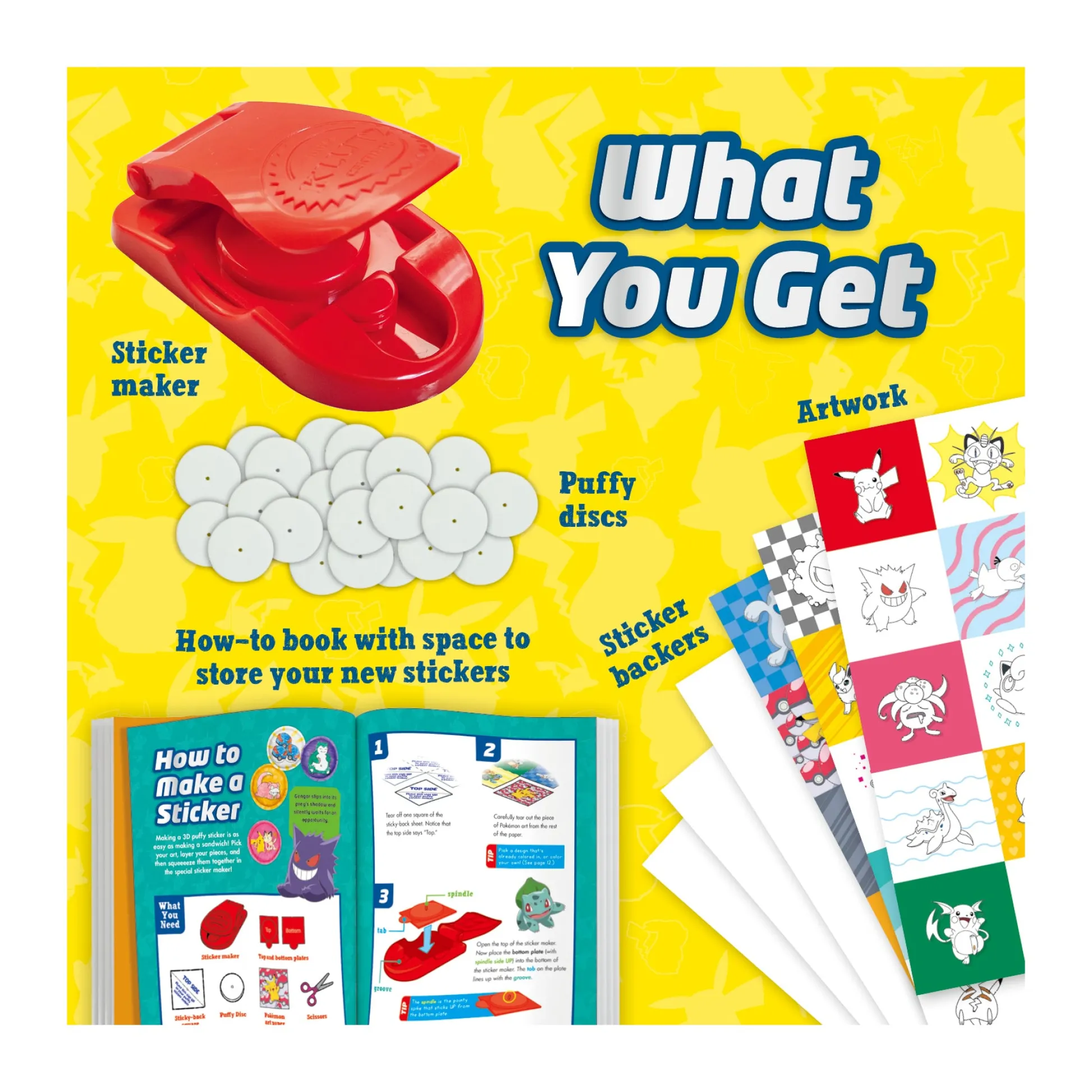 AreYouGame Klutz Pokemon Series Color-In 3D Puffy Sticker Maker Kit* Crafts & Activities|Pokemon