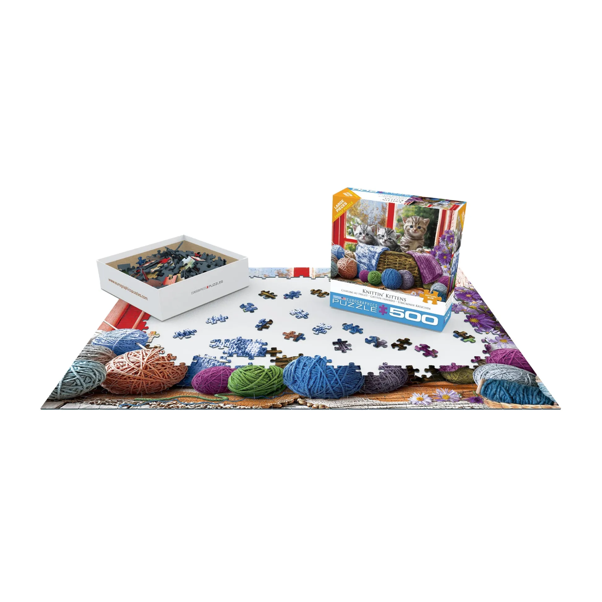 AreYouGame Knittin' Kittens Yarn Adventure Jigsaw Puzzle - 500 pc* Puzzles