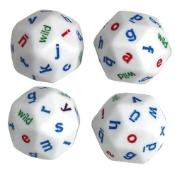 Educators Resource Koplow Games Colorful 30-Sided Alphabet Dice Set, Lowercase, 4 Pack* Preschool Education Toys & Activities