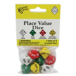 Educators Resource Koplow Games Educational Place Value Dice - Colorful Assortment - Set of 48* Math Toys|Math, Counting & Time