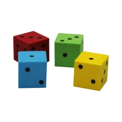 Educators Resource Koplow Games Jubilant Jumbo Foam Dice Set, 16mm, Variety Colors, Tub of 200* Dice, Roll & Write Games