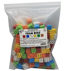 Educators Resource Koplow Games Multi-Color Foam Spot Dice Set, 16mm - 200 Pack* Dice, Roll & Write Games