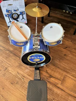 The Distribution Solutions KsmToys Kids' Complete Metal Drum Set - Includes Stool and Drumsticks* Musical & Sound Toys|Musical Toys & Instruments