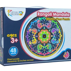 Flat River Group Kulture Khazana Rangoli Mandala 48-Piece Floor Puzzle* Puzzles