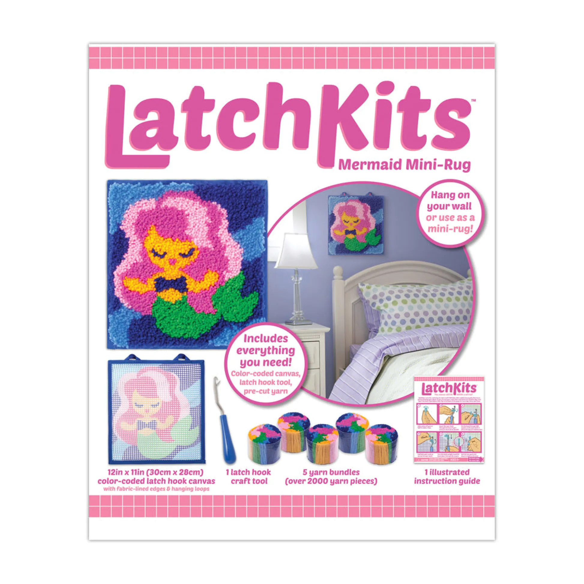 AreYouGame LatchKits Ocean Fantasy Mermaid Mini-Rug Crafting Kit* Crafts & Activities