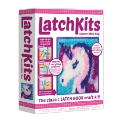 AreYouGame LatchKits Unicorn Mini-Rug Craft Kit - Create Your Own Fuzzy Rug* Crafts & Activities