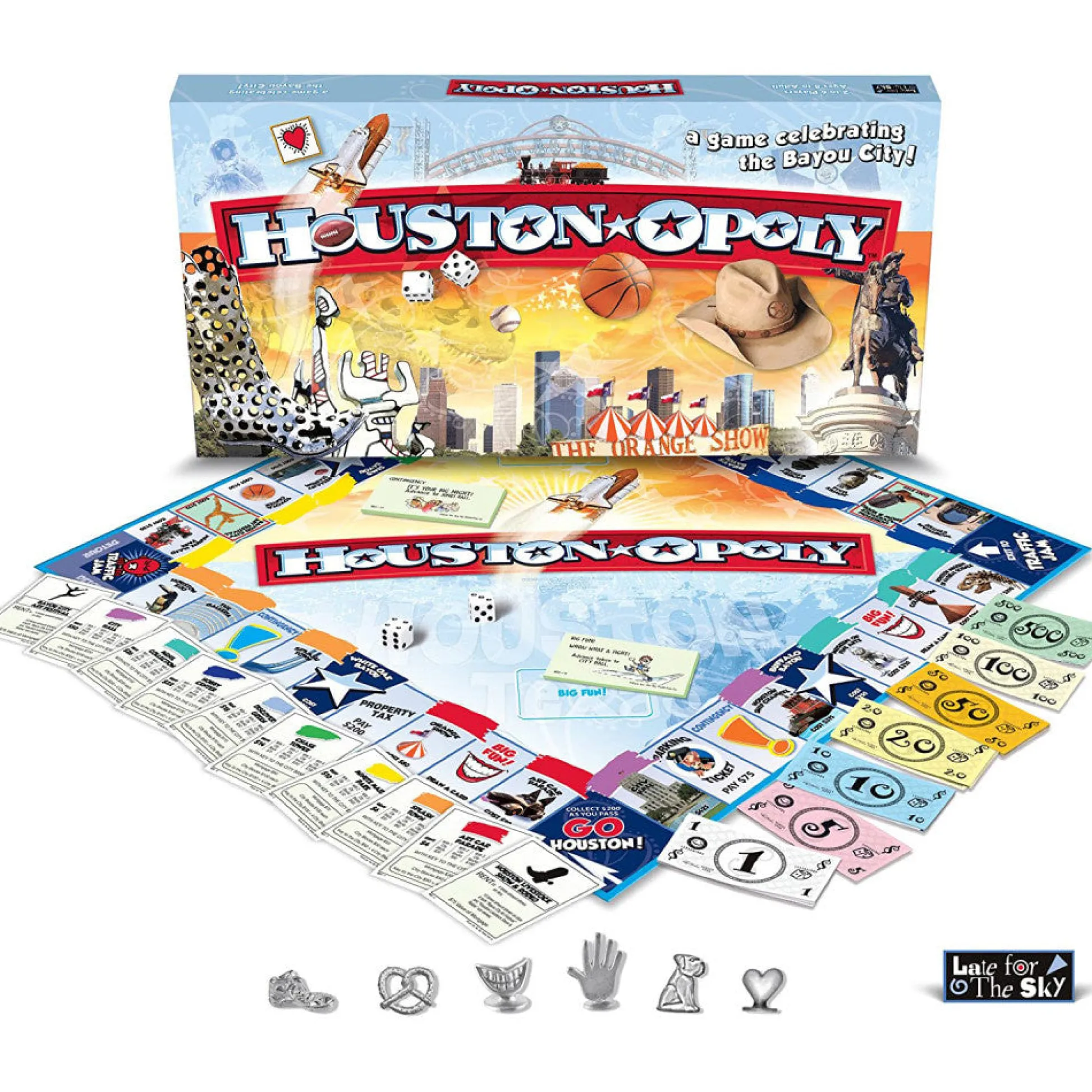 Flat River Group Late For The Sky Houston-Opoly Board Game* Board Games|Role-Playing Games