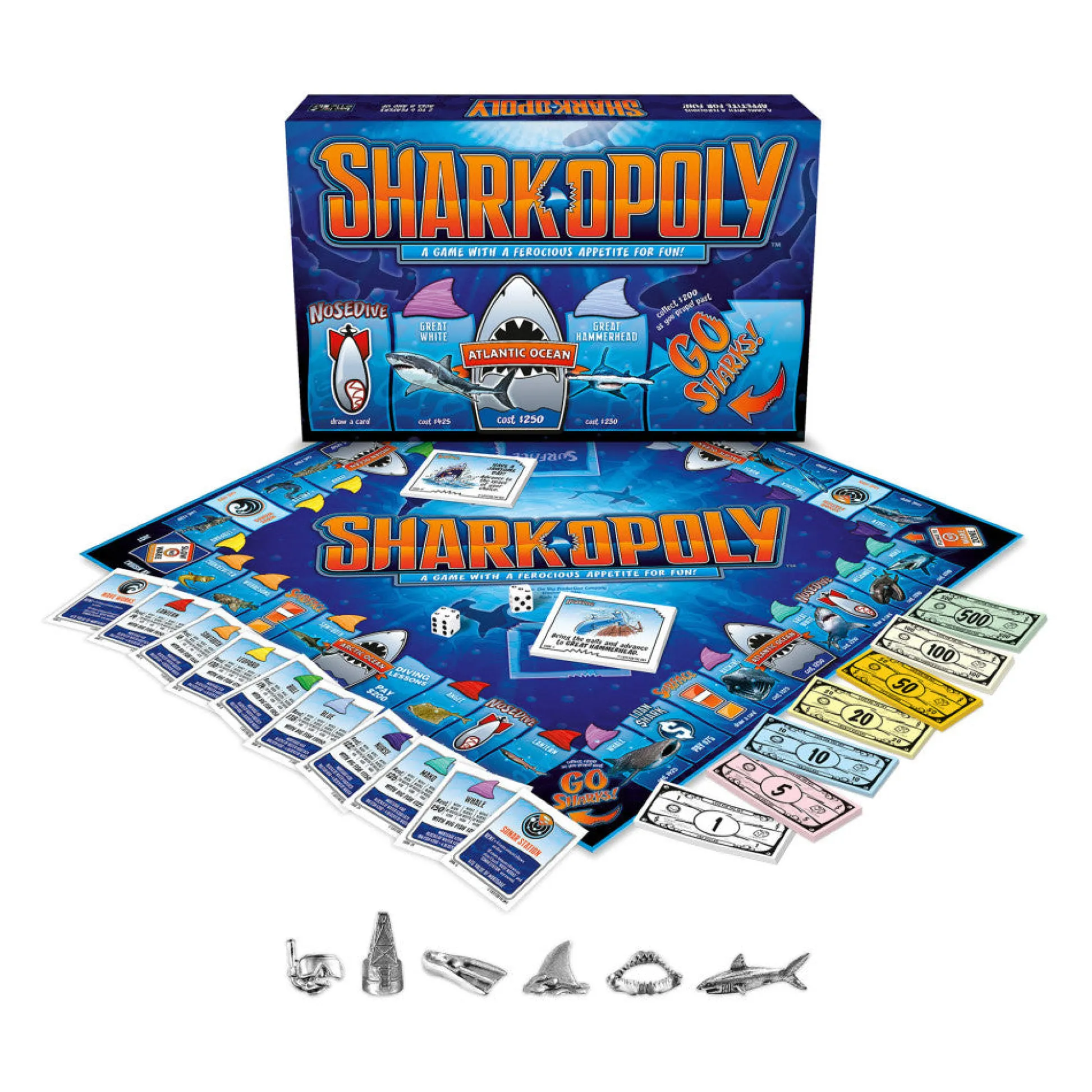 Flat River Group Late For The Sky SHARK-opoly Board Game* Board Games|Role-Playing Games