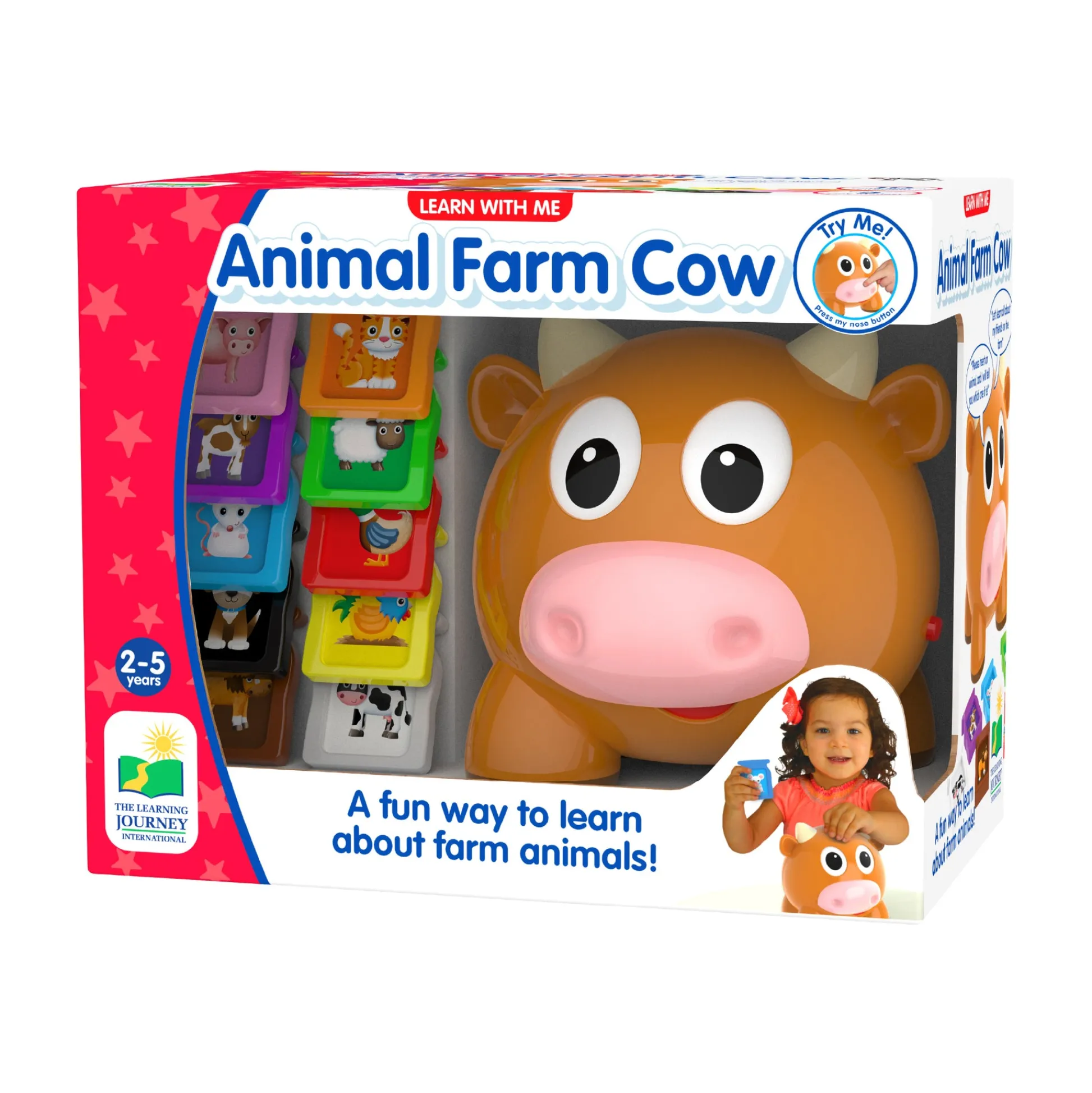 AreYouGame Learn with Me - Interactive Animal Farm Cow Learning Toy* Preschool Education Toys & Activities