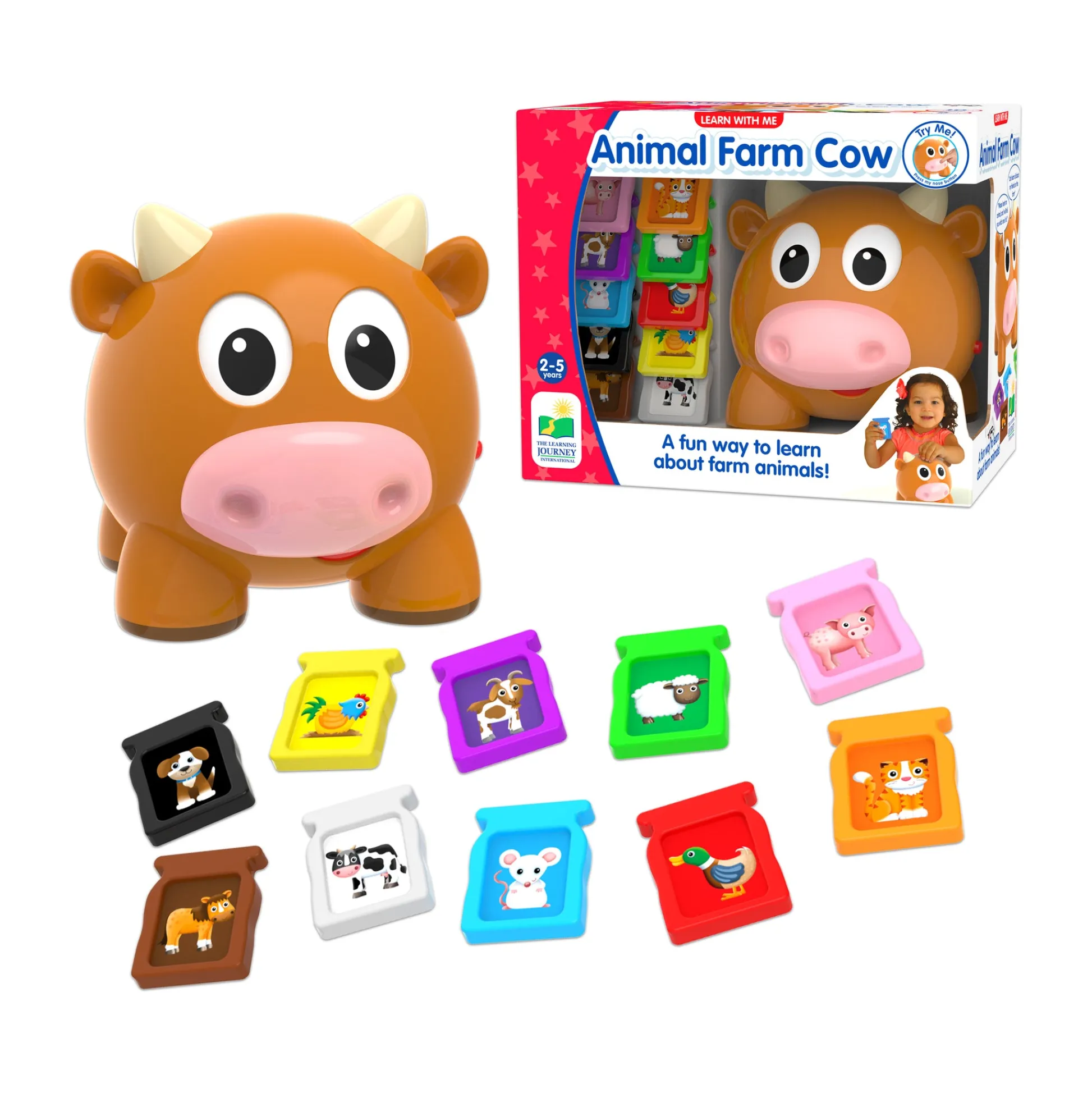 AreYouGame Learn with Me - Interactive Animal Farm Cow Learning Toy* Preschool Education Toys & Activities