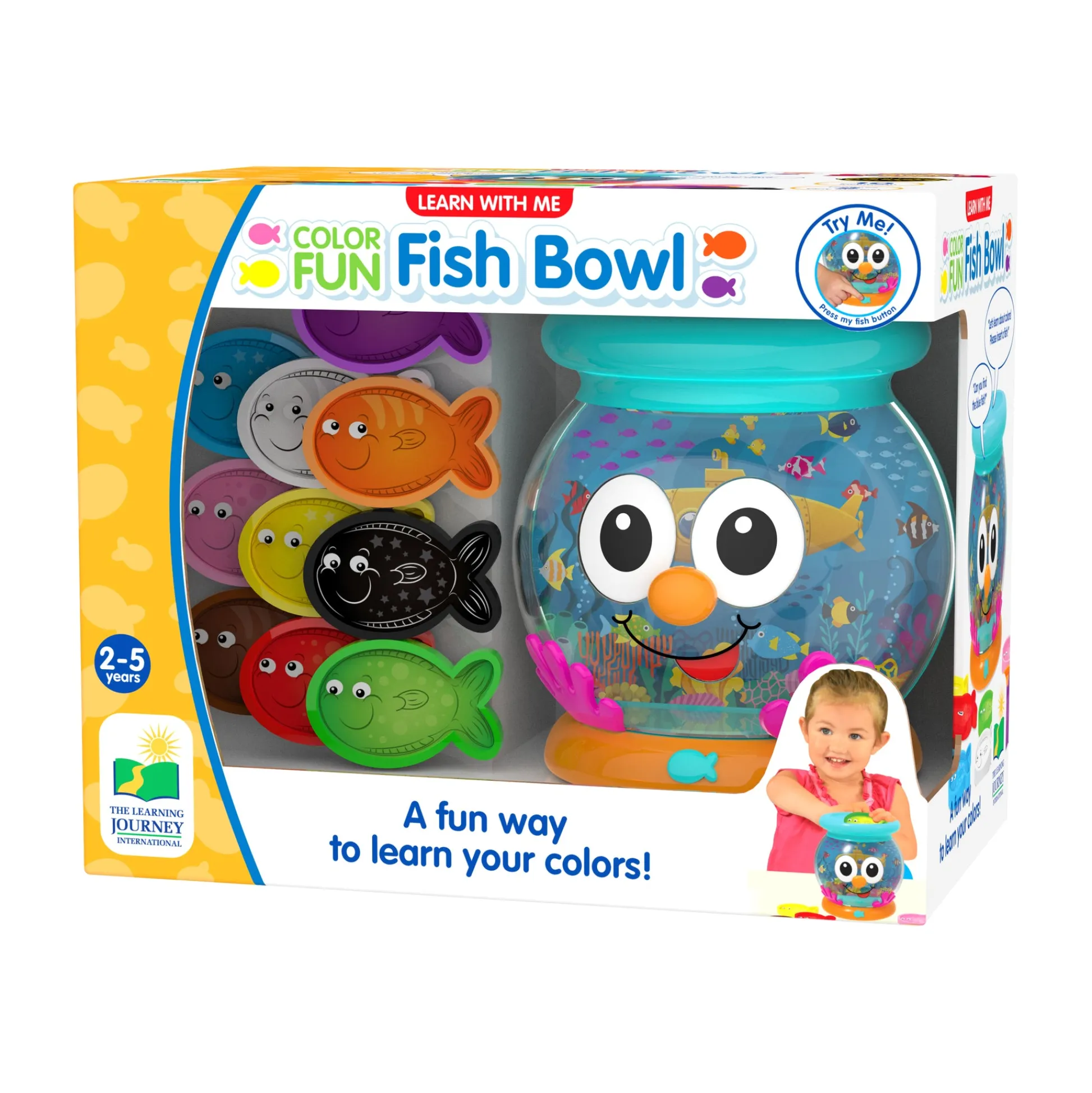 AreYouGame Learn with Me Color Fun Fish Bowl - Interactive Color Matching Game* Preschool Education Toys & Activities|Social & Emotional Skills