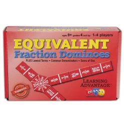 Educators Resource Learning Advantage Equivalent Fraction Dominoes - Math Learning Game - Pack of 2* Dominoes & Tiles Games