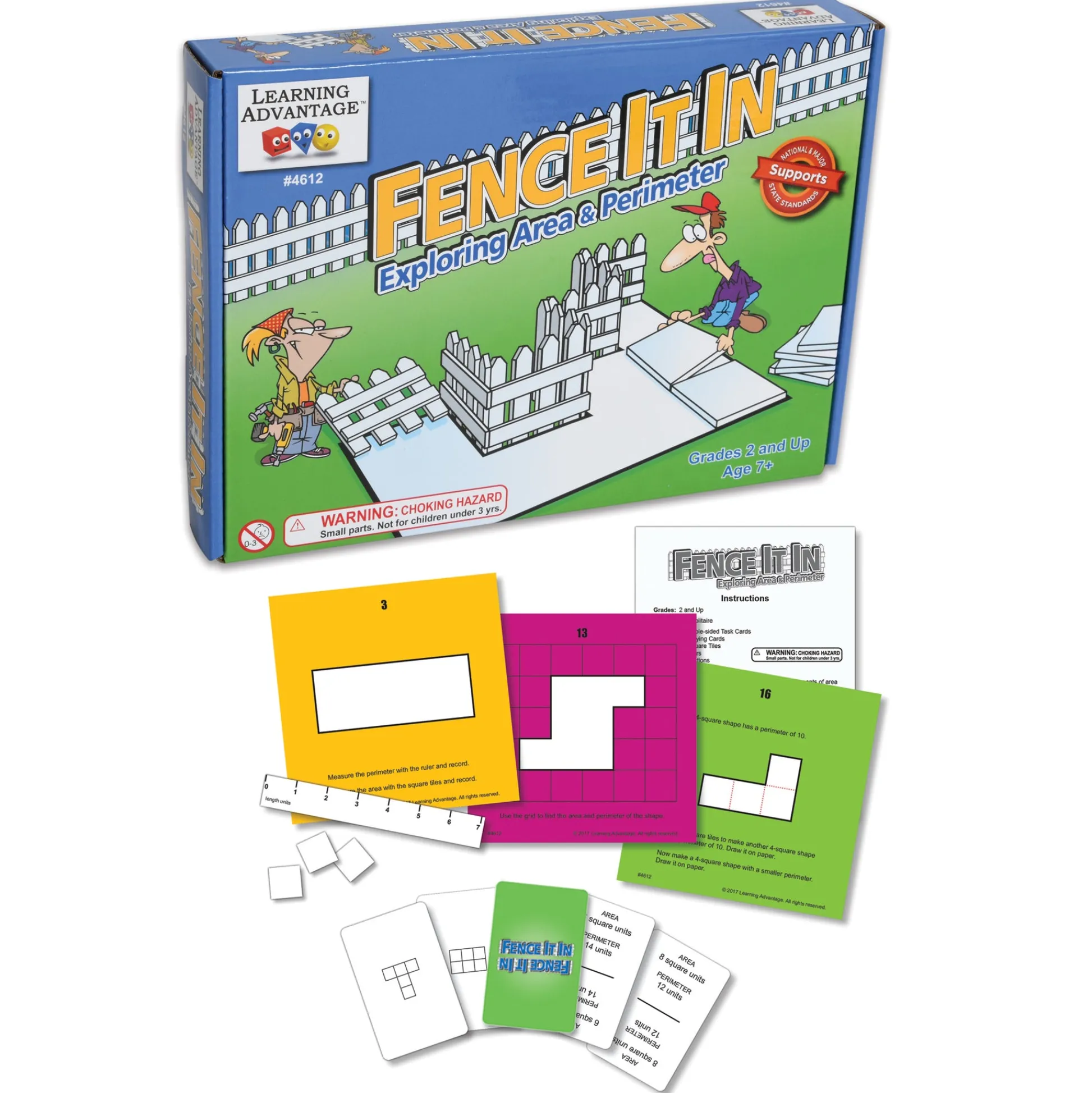 Educators Resource Learning Advantage Fence It In - Area & Perimeter Exploration Game* Math Toys|Math, Counting & Time