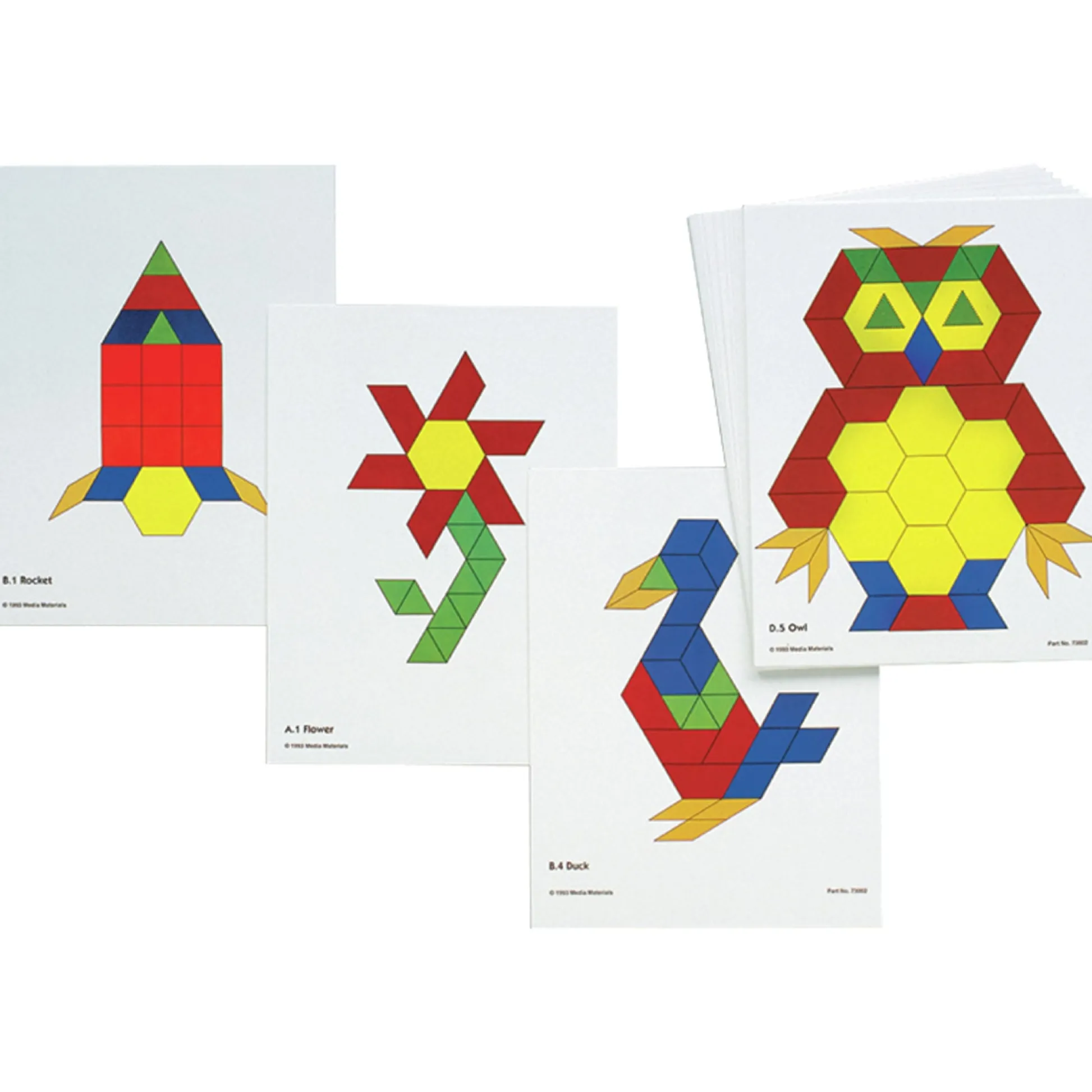 Educators Resource Learning Advantage Fun Geometry Pattern Block Activity Cards - Set of 60* Math Toys|Math, Counting & Time