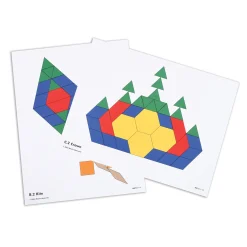 Educators Resource Learning Advantage Fun Geometry Pattern Block Activity Cards - Set of 60* Math Toys|Math, Counting & Time