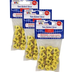 Educators Resource Learning Advantage Vibrant 10-Sided Polyhedral Dice - Math Mastery Set* Math Toys|Math, Counting & Time