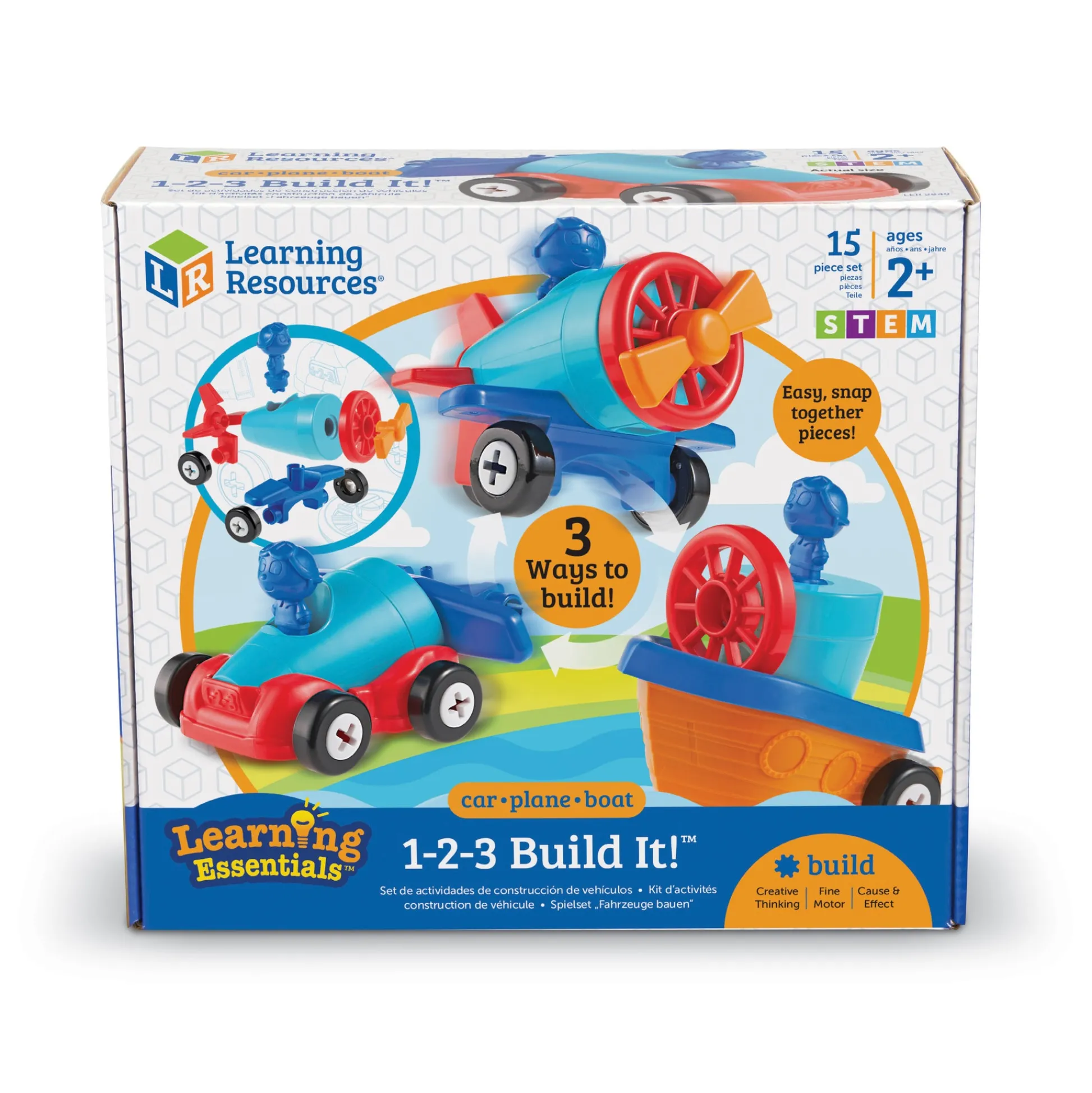 AreYouGame Learning Essentials 1-2-3 Build It! - Multimodal Constructor Kit* Preschool Building Sets & Blocks|Preschool Education Toys & Activities