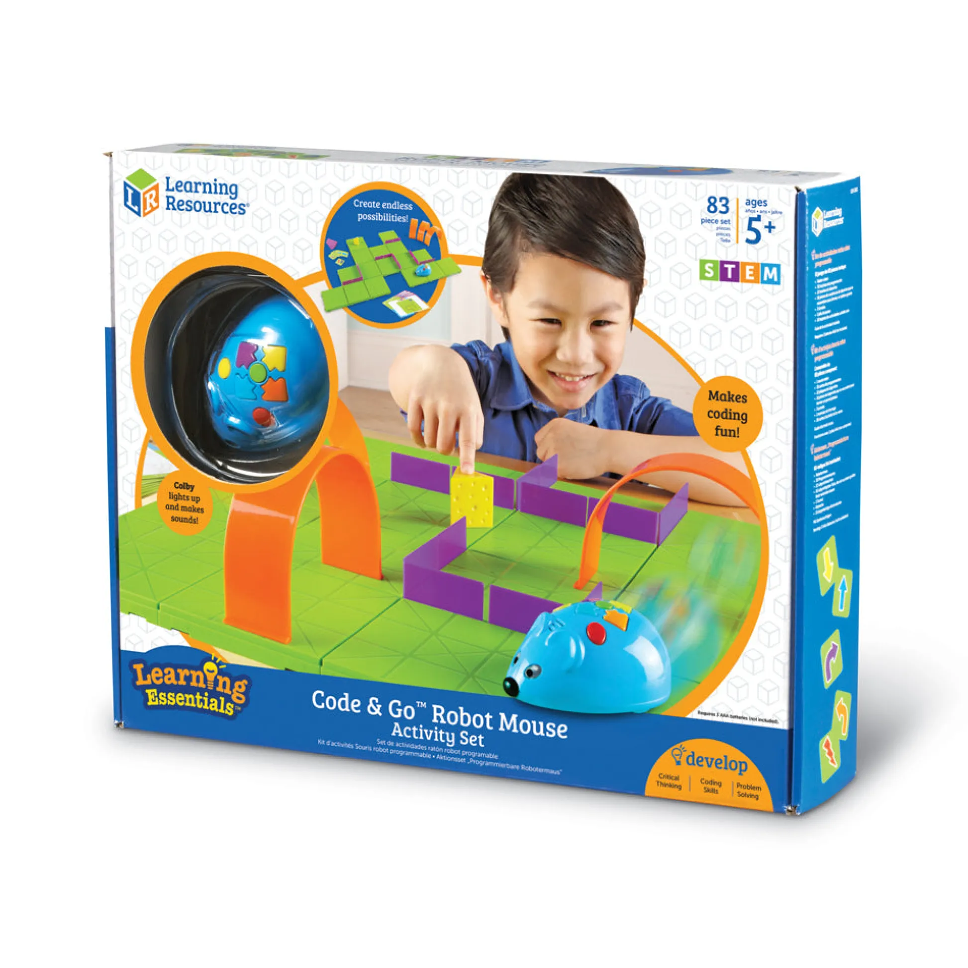 AreYouGame Learning Essentials - Code & Go Robot Mouse Activity Set - Interactive STEM Toy* Robotics & Coding