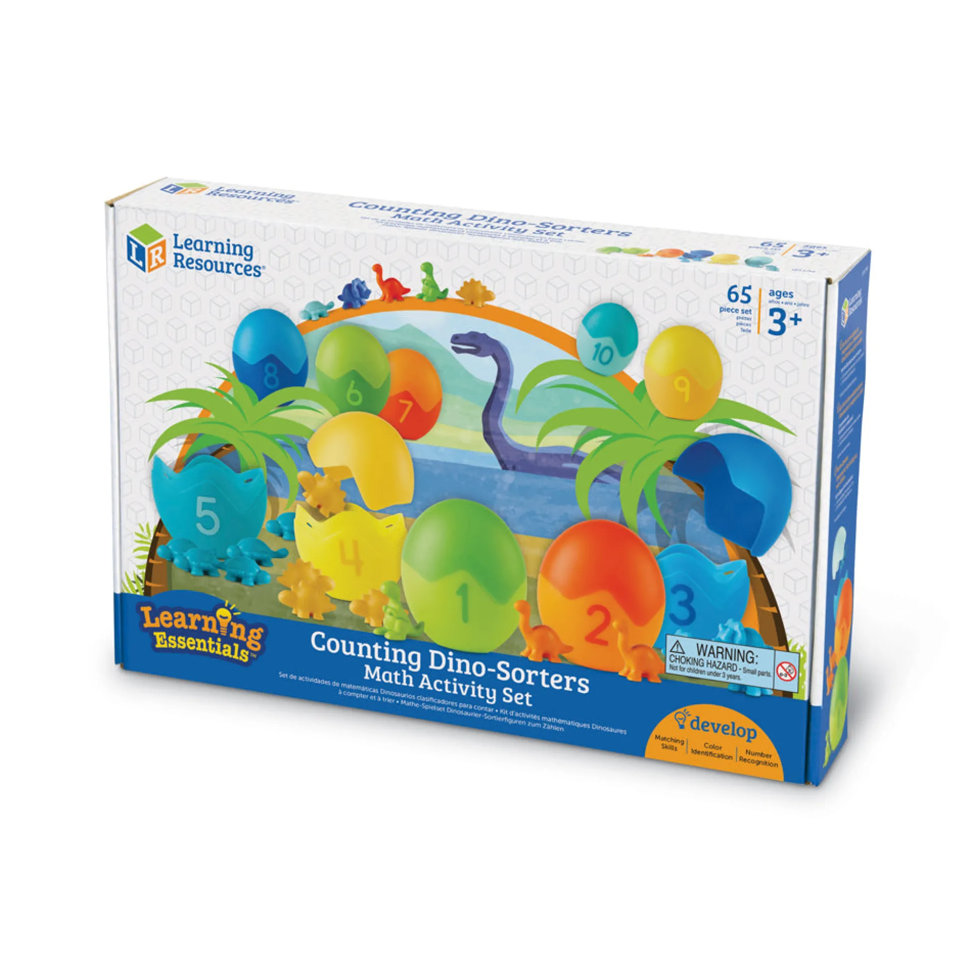 AreYouGame Learning Essentials Counting Dino-Sorters Math Set - Educational Dinosaur Themed Activity* Preschool Education Toys & Activities