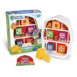 Educators Resource Learning Resources Barnyard Pounding Bench – Dual-Themed Educational Toy* Preschool Education Toys & Activities