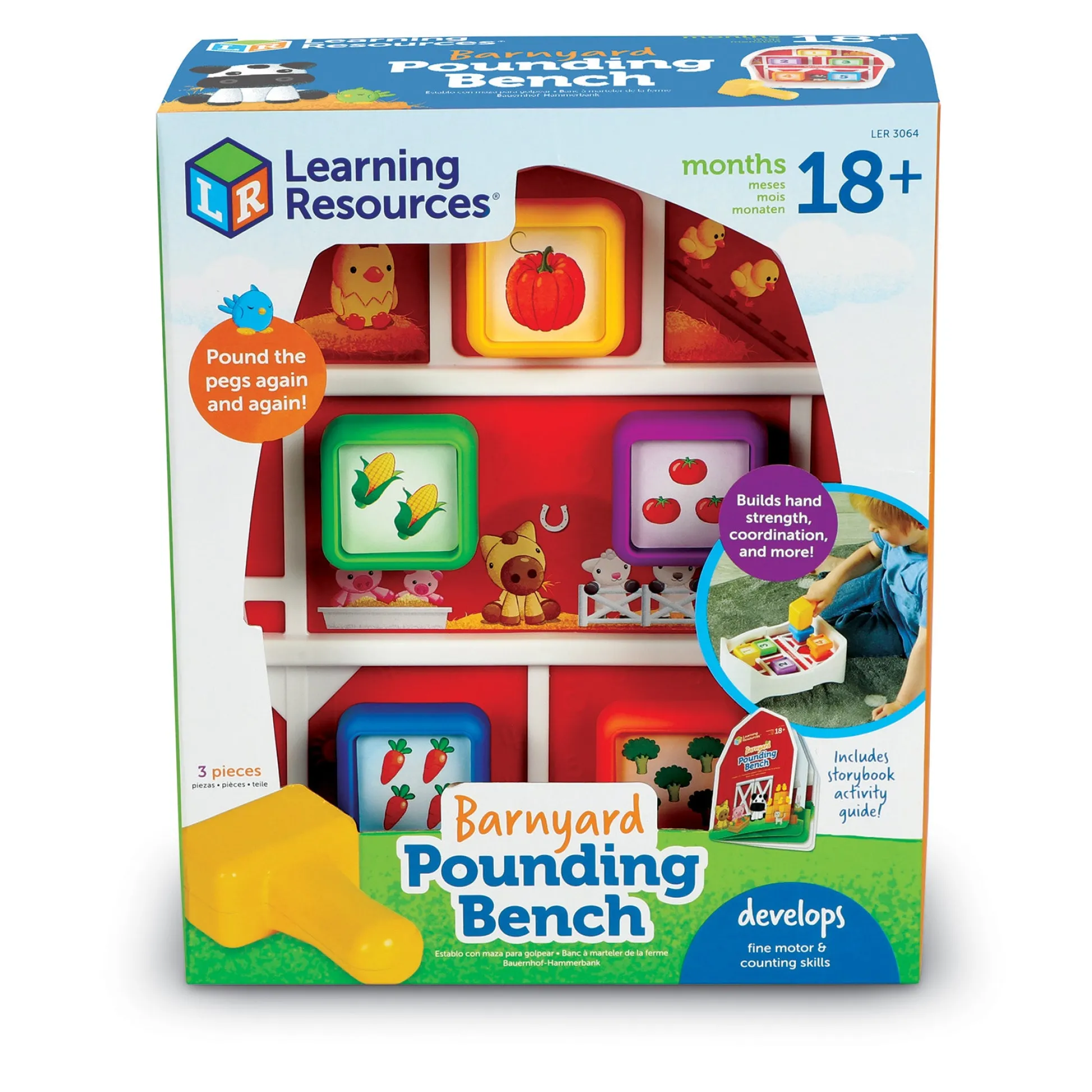 Educators Resource Learning Resources Barnyard Pounding Bench – Dual-Themed Educational Toy* Preschool Education Toys & Activities