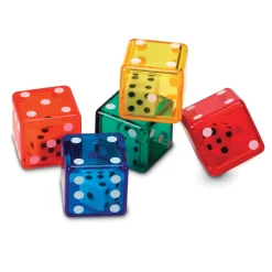 Educators Resource Learning Resources Dice in Dice Bucket - Colorful Math Learning Set - Pack of 72* Math Toys|Math, Counting & Time