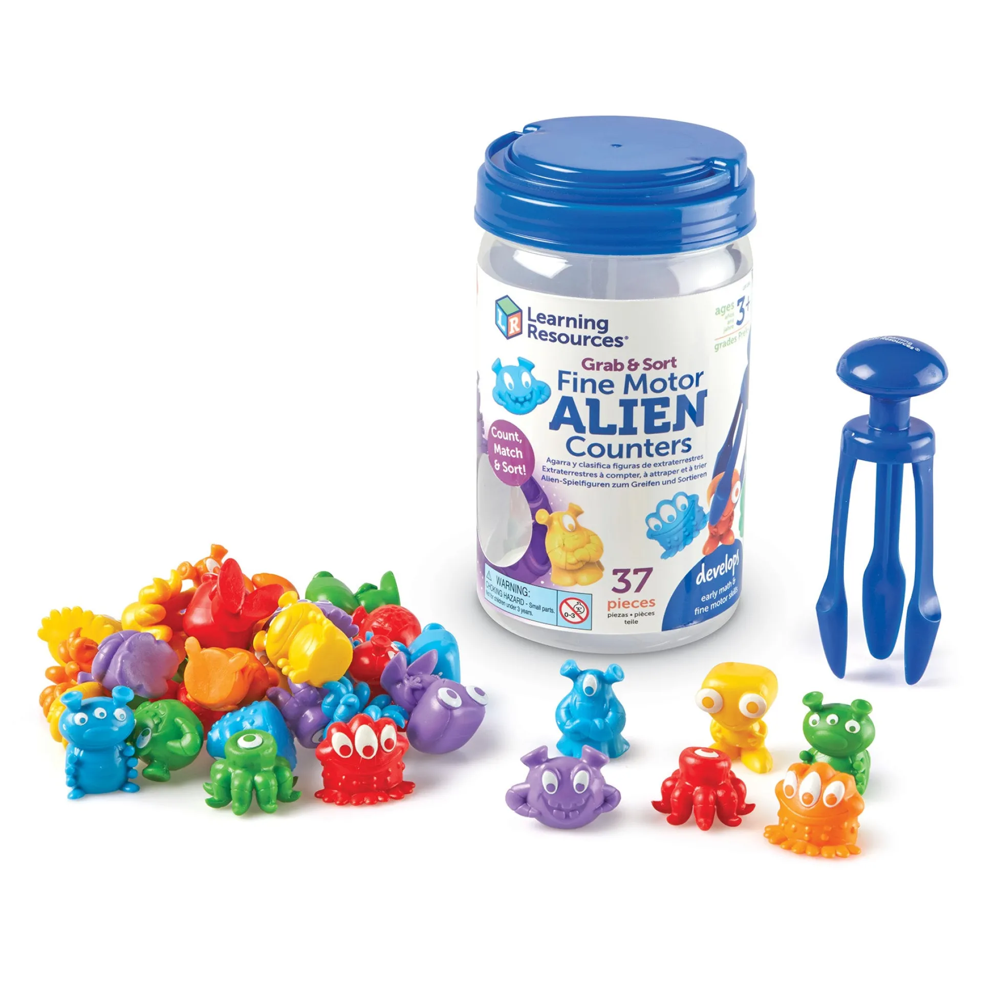 Educators Resource Learning Resources Grab & Sort Fine Motor Alien Counters - Galactic Shapes & Colors* Preschool Education Toys & Activities