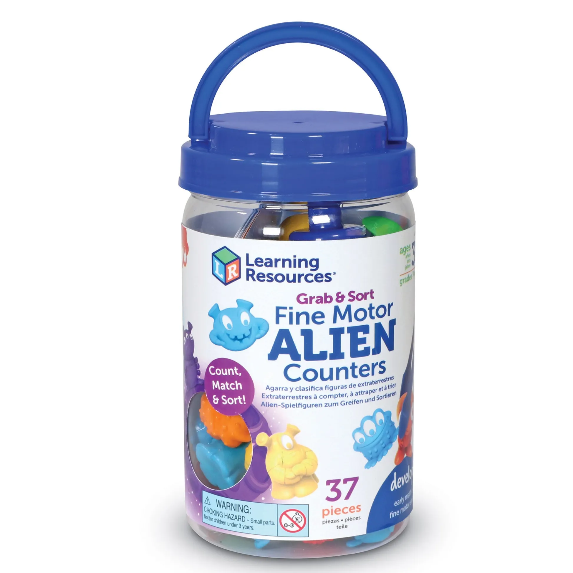 Educators Resource Learning Resources Grab & Sort Fine Motor Alien Counters - Galactic Shapes & Colors* Preschool Education Toys & Activities