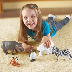 Educators Resource Learning Resources Jumbo Zoo Animals - Playful 5-Piece Set* Animal Figures|Dress Up